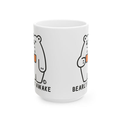 Sleepy Bear Holding Mug Todd Art Mug