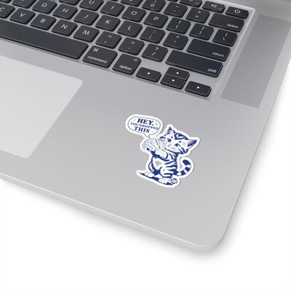 Cat Holding BrainTodd Art Sticker