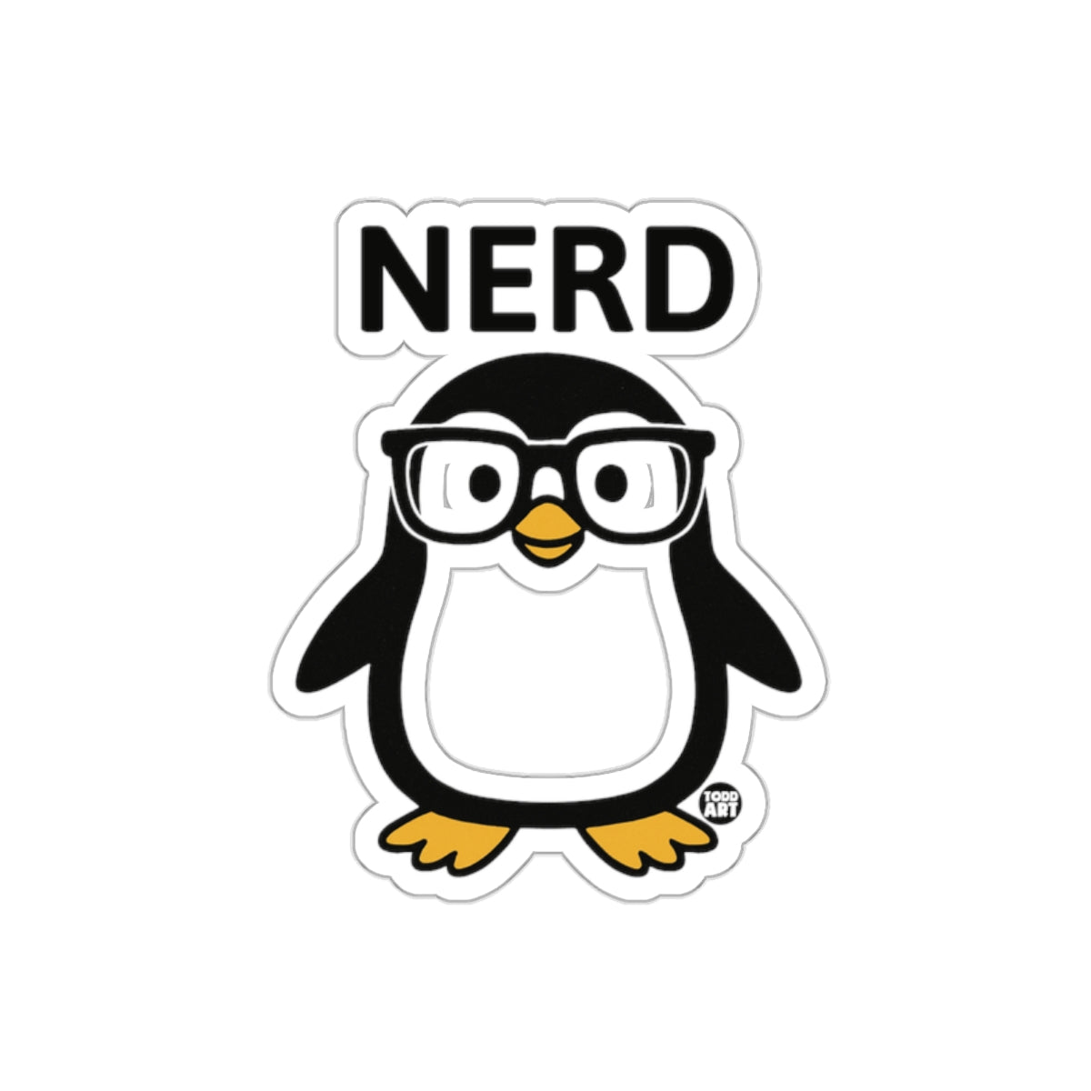 Penguin With Glasses That Says Nerd Funny Cute sticker