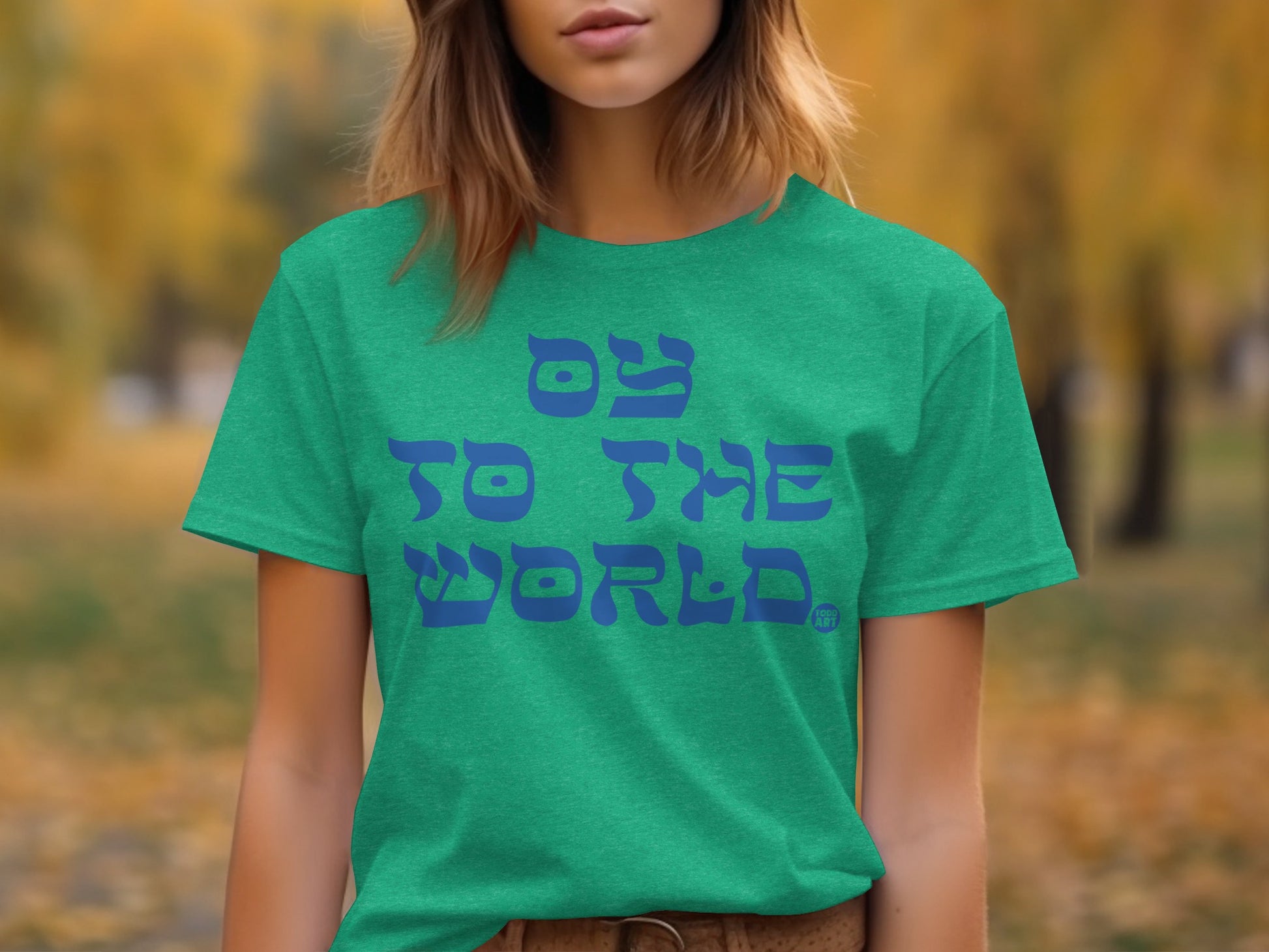 Oy To The World Slogan Graphic Tee Product