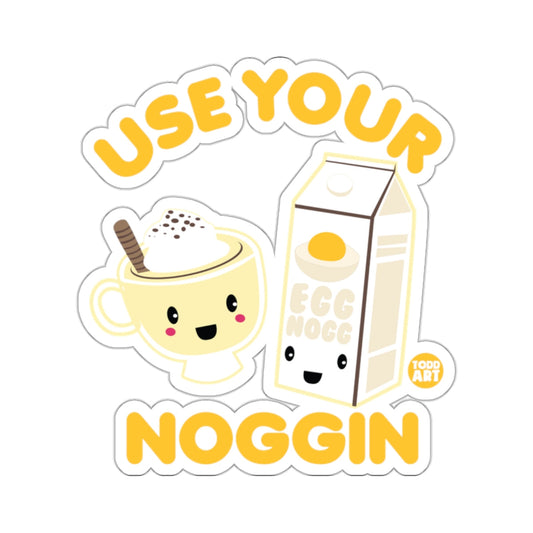 Use Your Noggin Eggnog Cartoon Funny Quote 