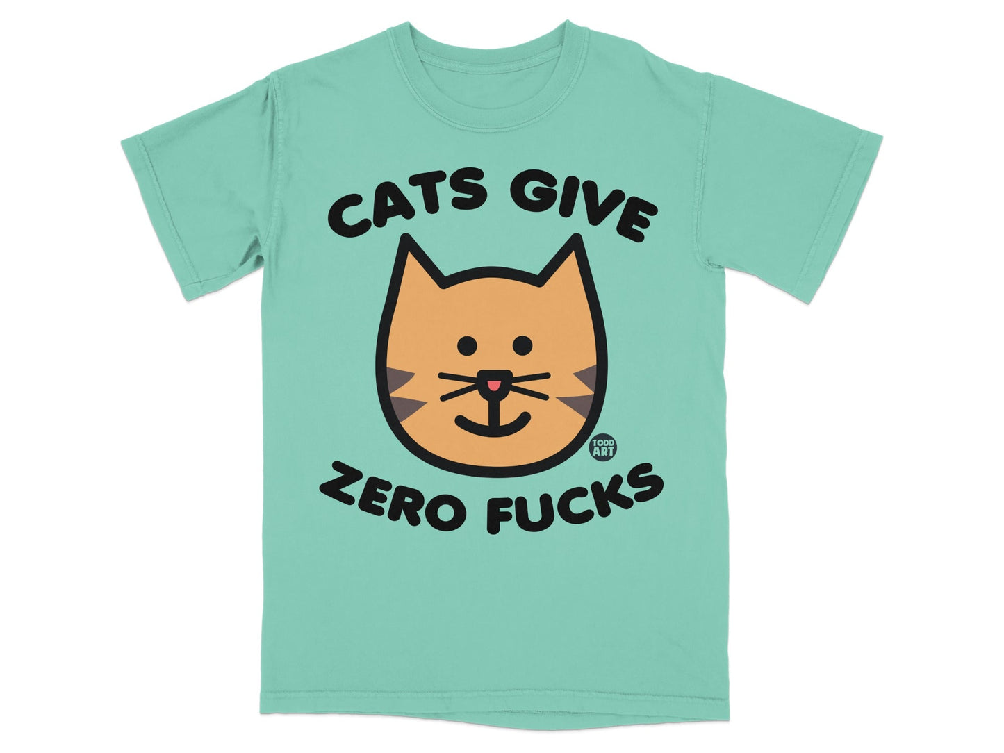 Cats Give Zero Fucks Funny Graphic T-shirt