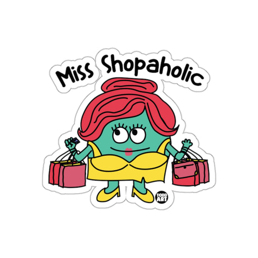 Miss Shopaholic Cartoon Character Sticker