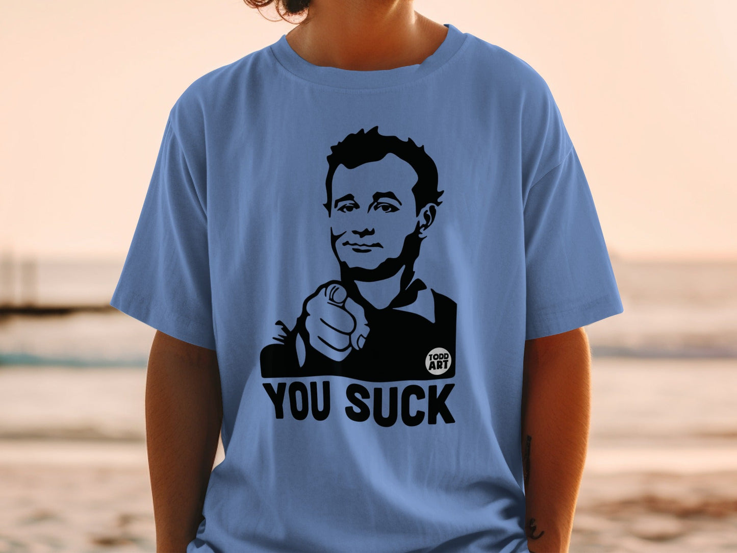 T-shirt with Bill Murray pointing and "YOU SUCK" text.