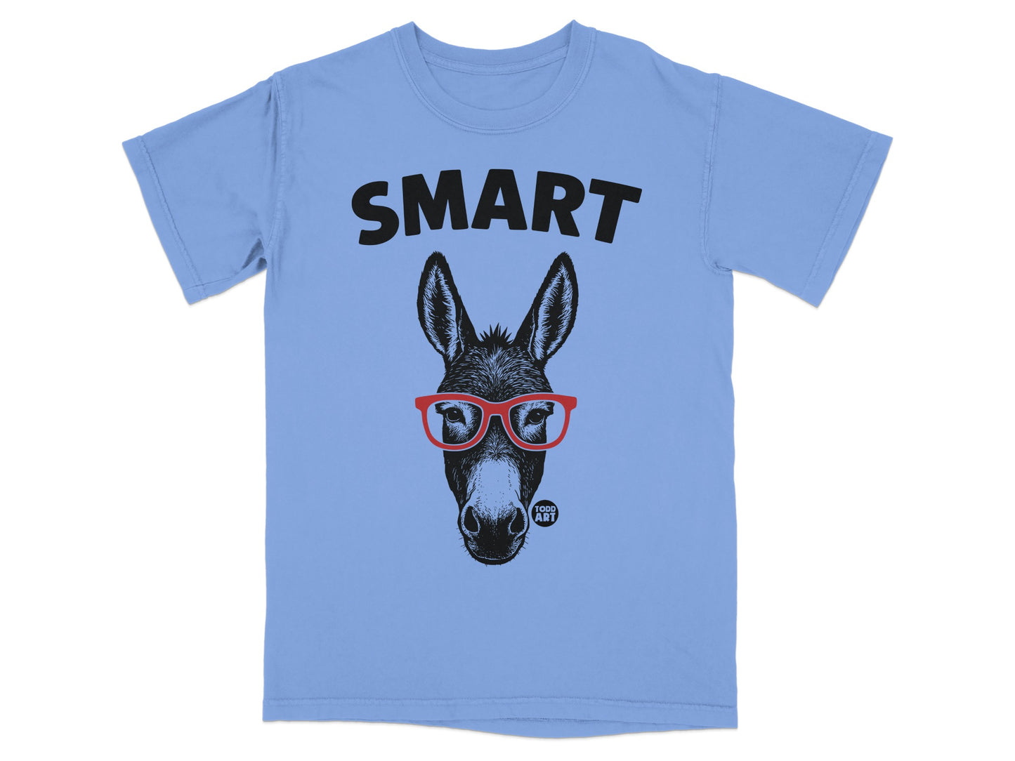 Smart Donkey with Glasses Graphic T-shirt