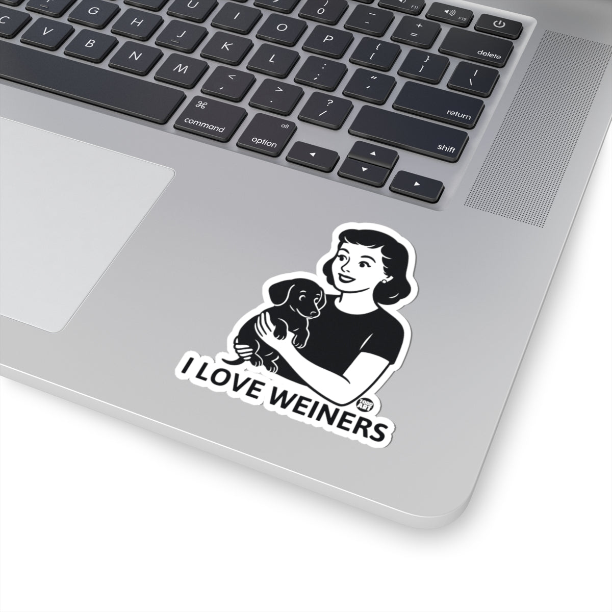 Woman with DachshundTodd Art Sticker
