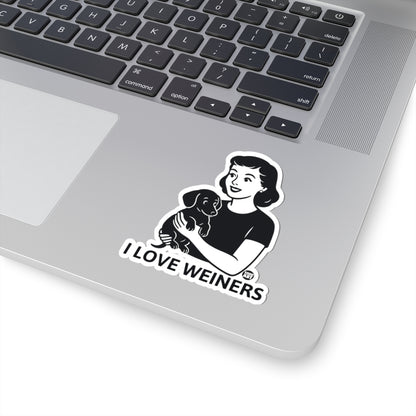 Woman with DachshundTodd Art Sticker
