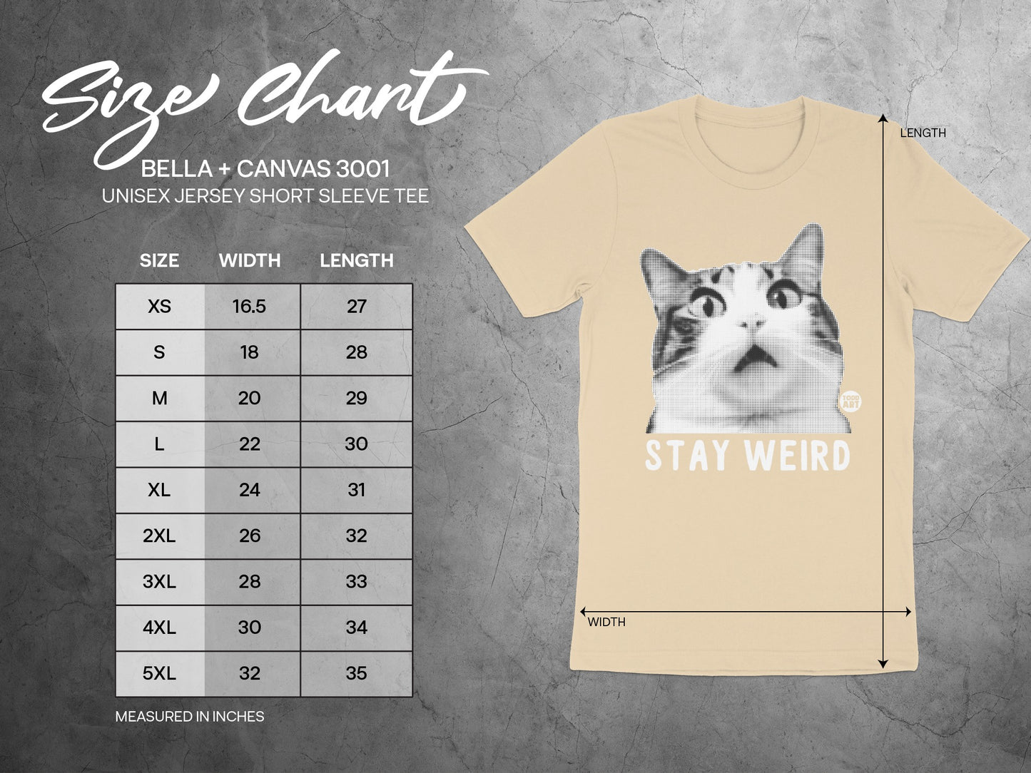 Stay Weird Cat Graphic Unisex Jersey Short Sleeve Tee
