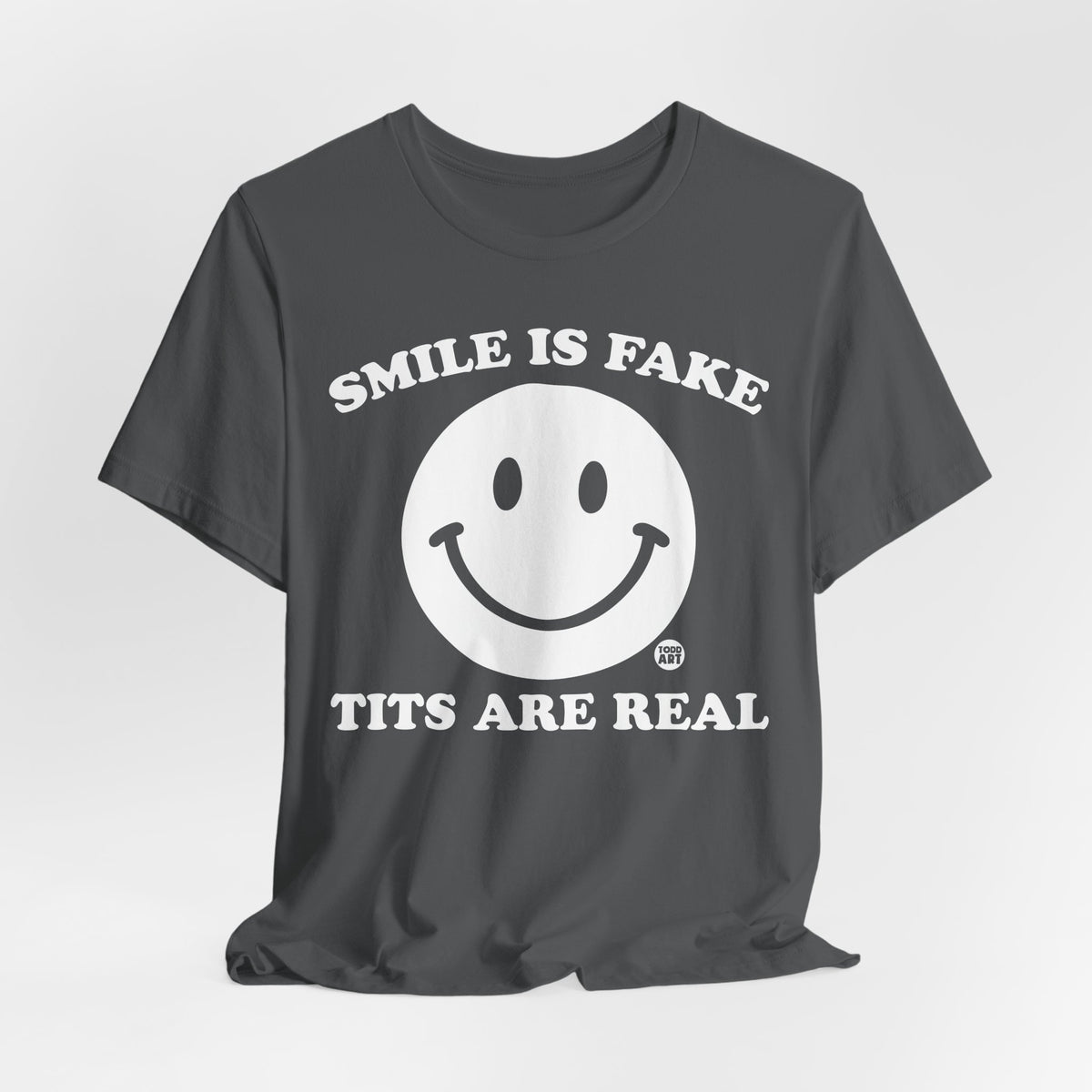 smile fake tits real