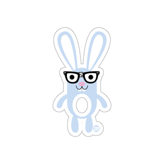 Cute Blue Bunny with Glasses Sticker Kids Fun Decor