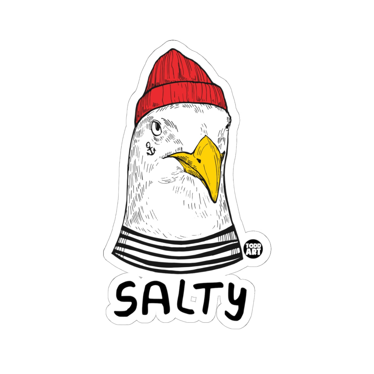 Salty Sailor BirdTodd Art Sticker