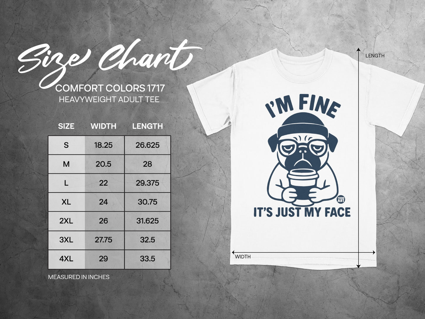 I'm Fine It's Just My Face Comfort Colors 1717 Tee