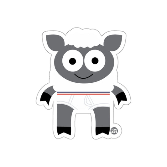 Adorable Cartoon Sheep with Large Eyes Sticker