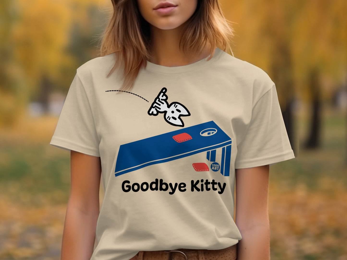 Goodbye Kitty Graphic Top Shirt for Fashion Enthusiasts