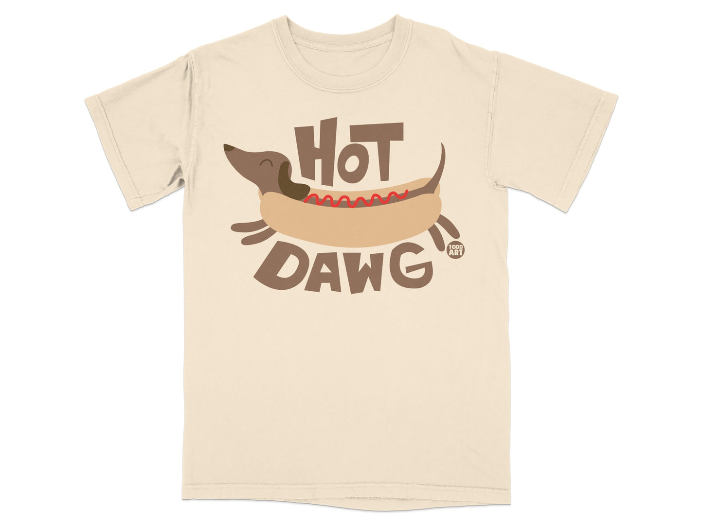 Hot Dawg Graphic Design Funny T-shirt for Casual Wear