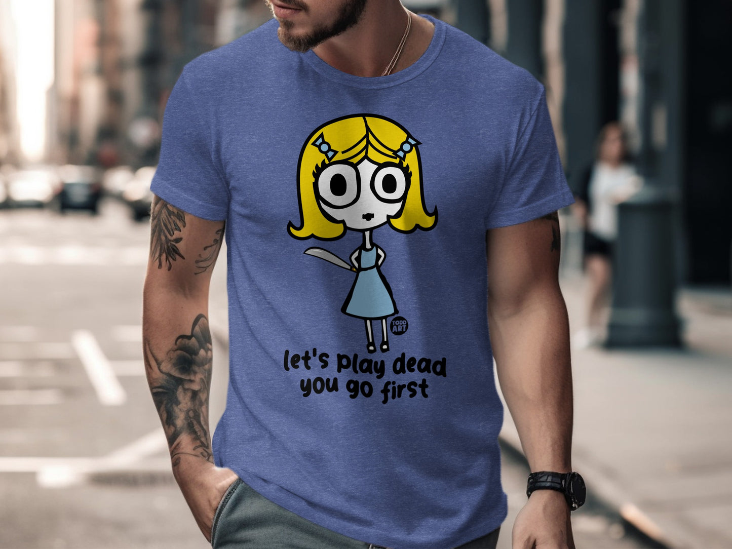 Let's Play Dead You Go First Funny Graphic T-Shirt