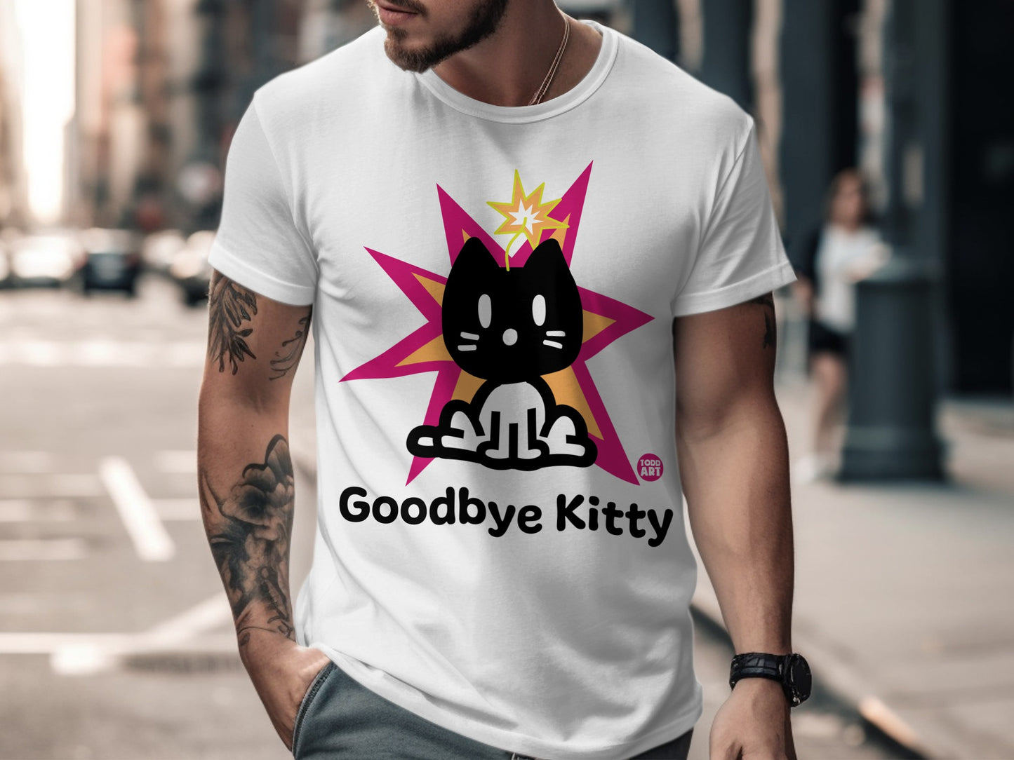 Goodbye Kitty graphic tee casual streetwear top
