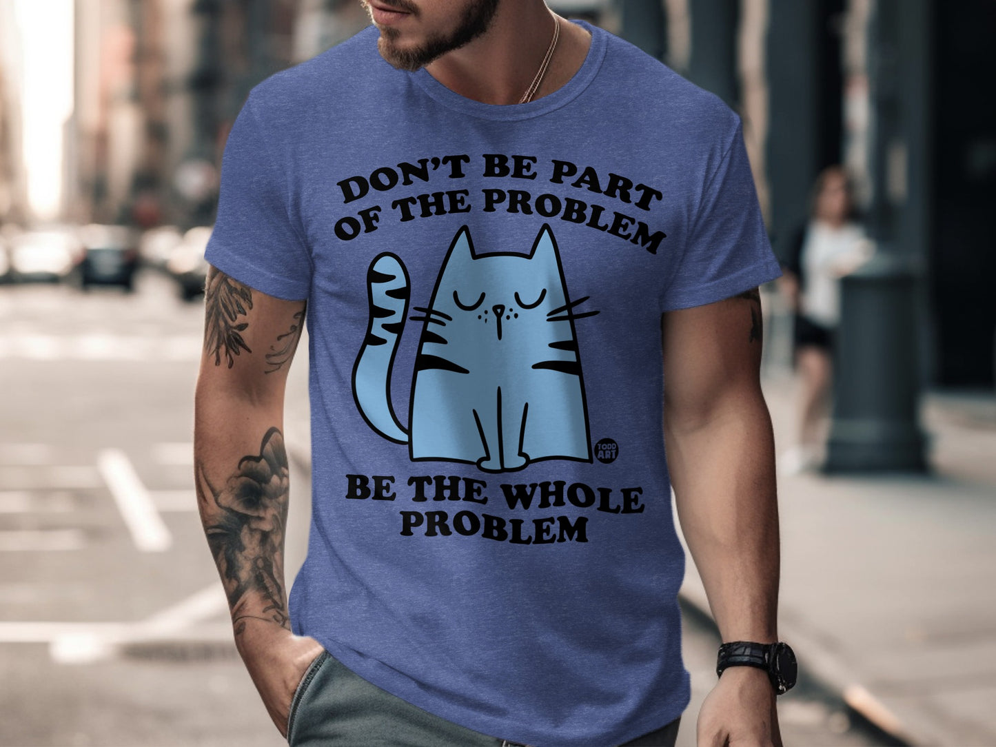 Don't Be Part of The Problem Cat Graphic Tee Shirt