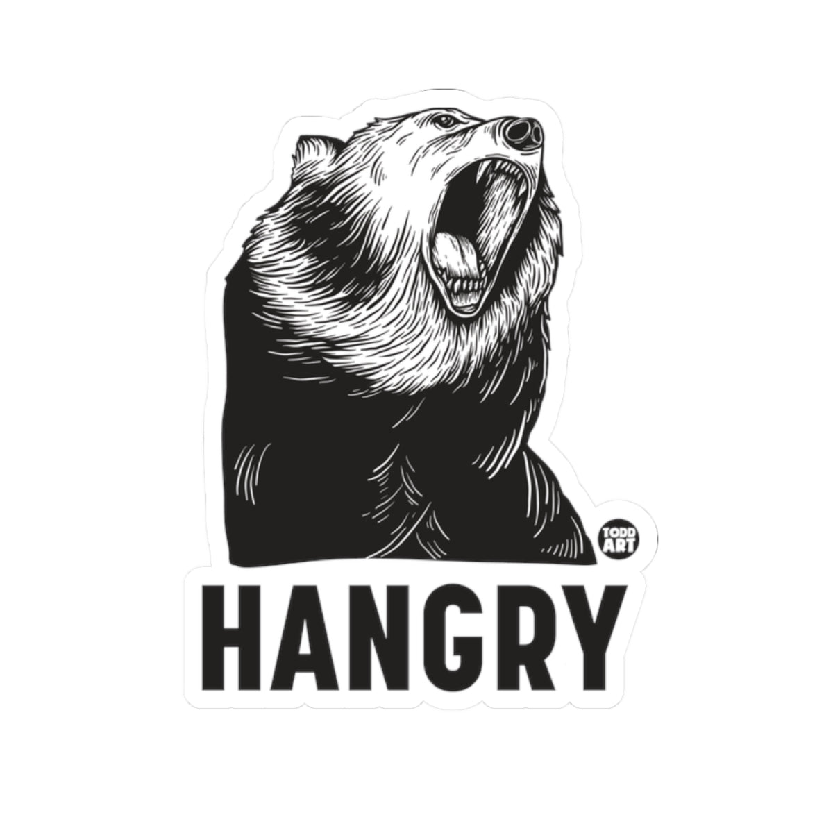 Hangry BearTodd Art Sticker