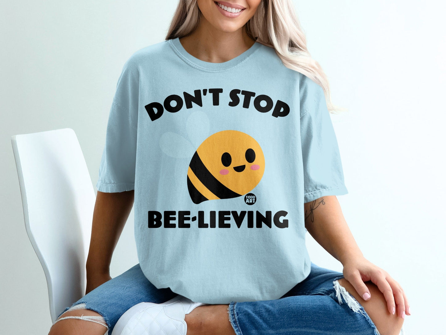 Don't Stop Bee-lieving Cute Inspirational T-shirt