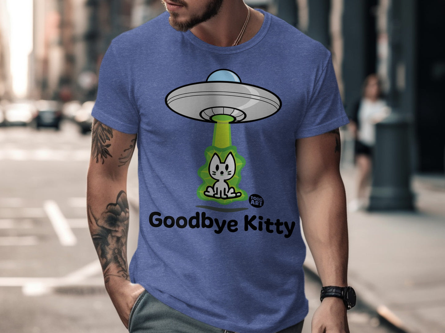 Goodbye Kitty Spacecraft Design Unisex T-shirt