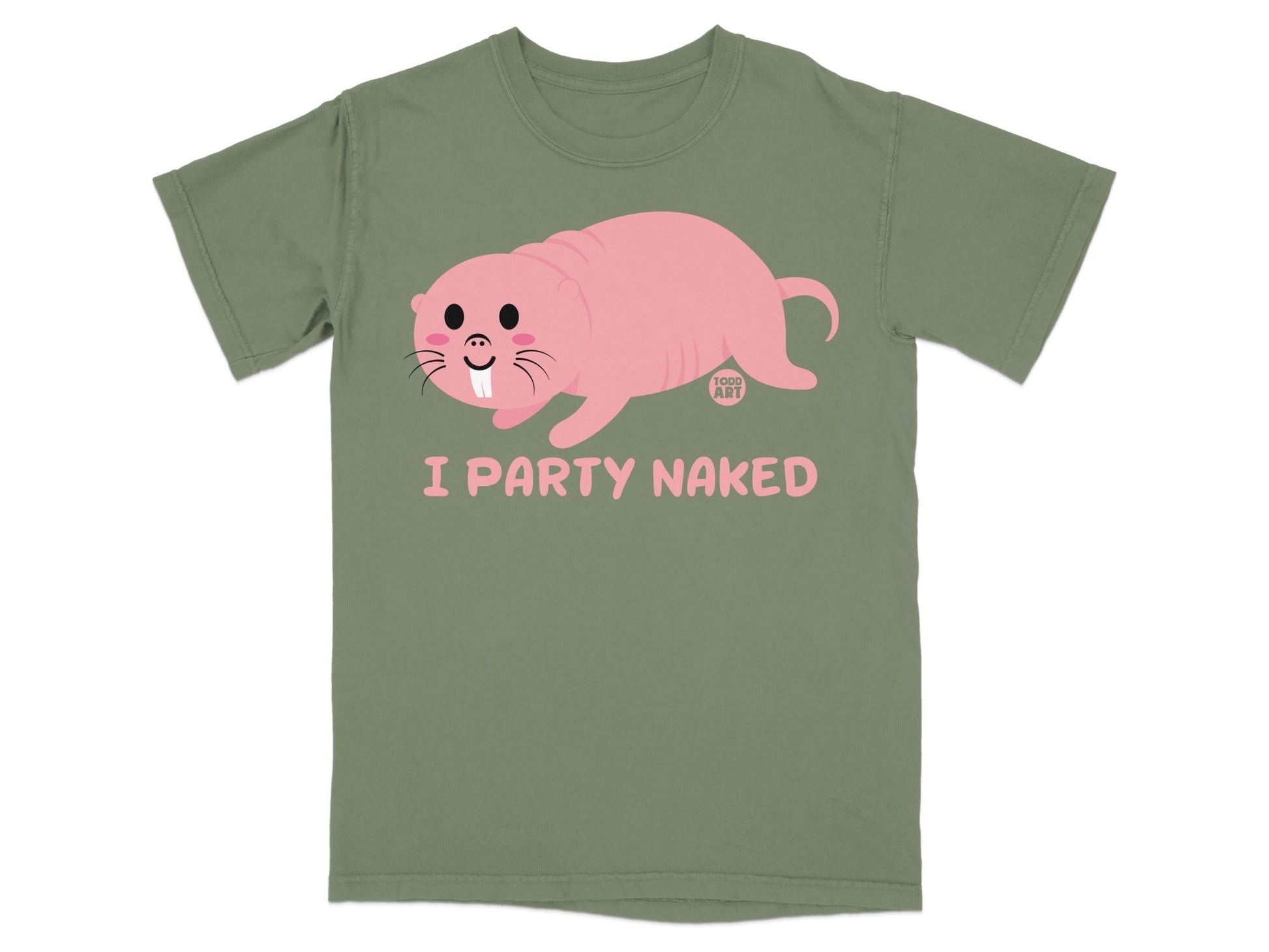 Funny Pink Mole I Party Naked Printed Shirt Clothing