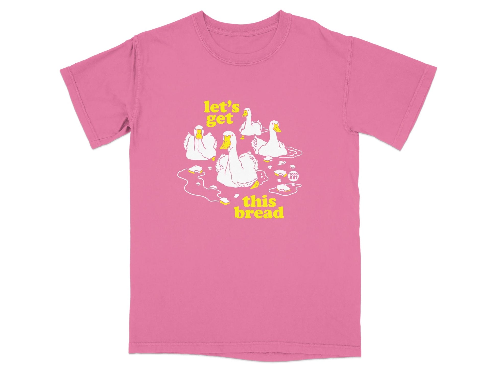 Pink Let's Get This Bread Duck Graphic T-Shirt