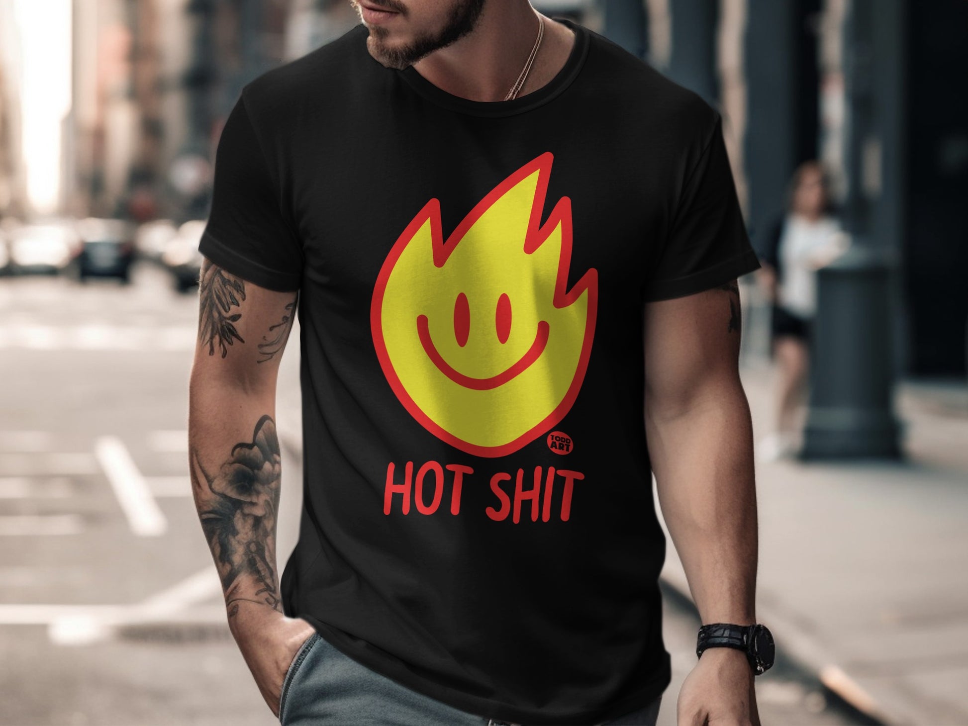 Hot Shit Smiley Face Graphic Tee Shirt