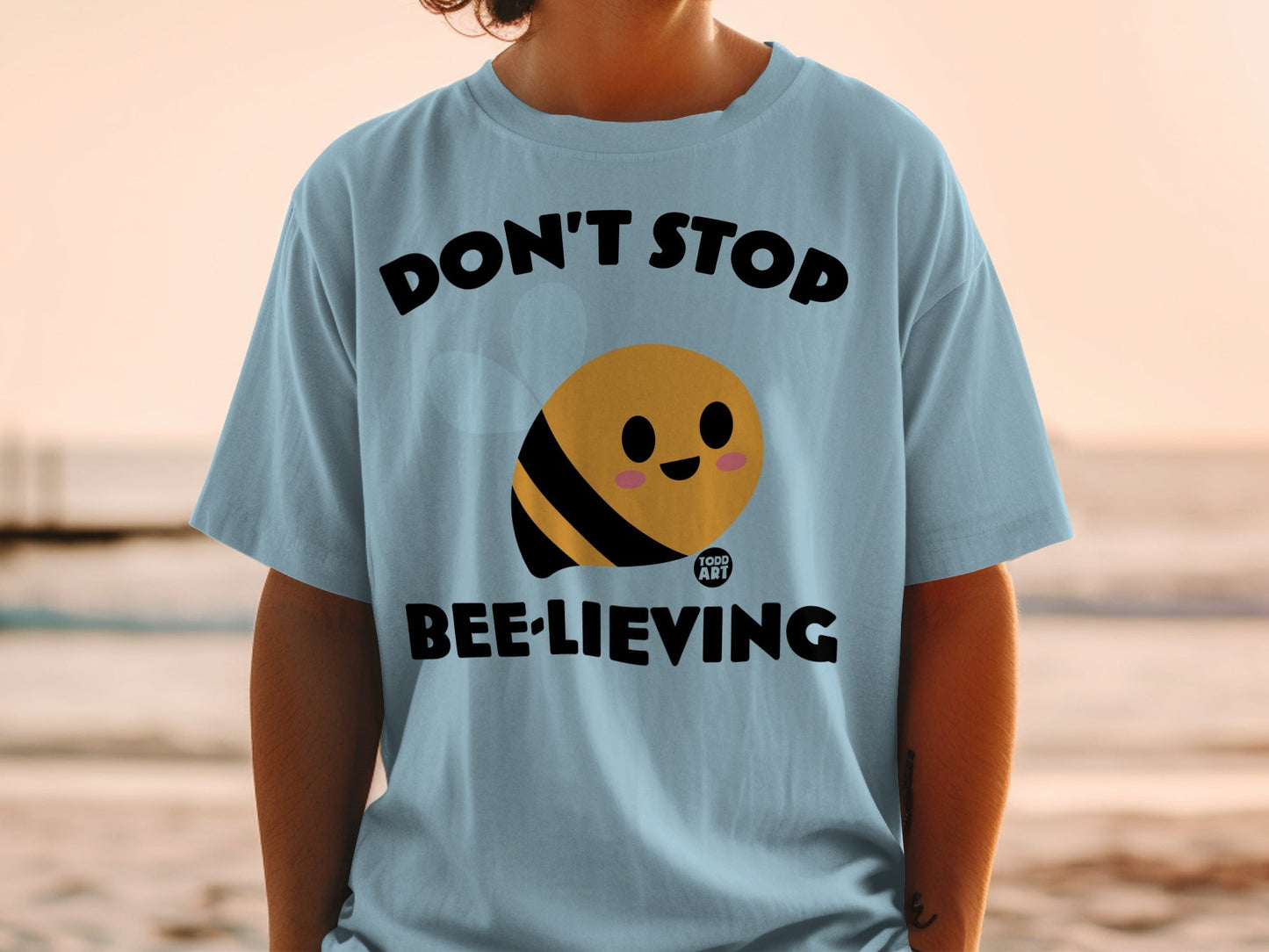 Don't Stop Bee-lieving Cute Graphic Bee T-shirt