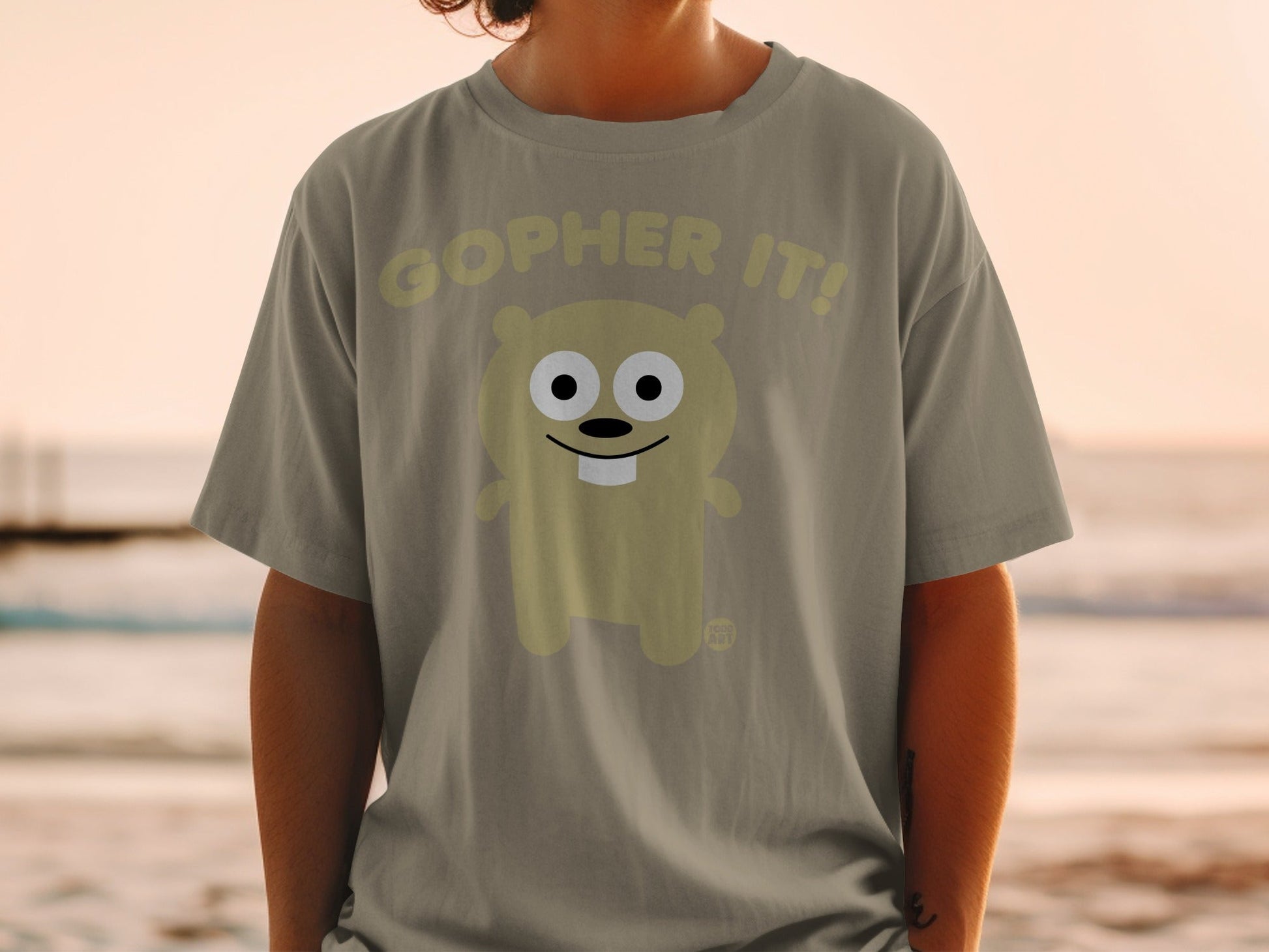 Gopher It Cute Animal Graphic Tee Shirt Casual Wear