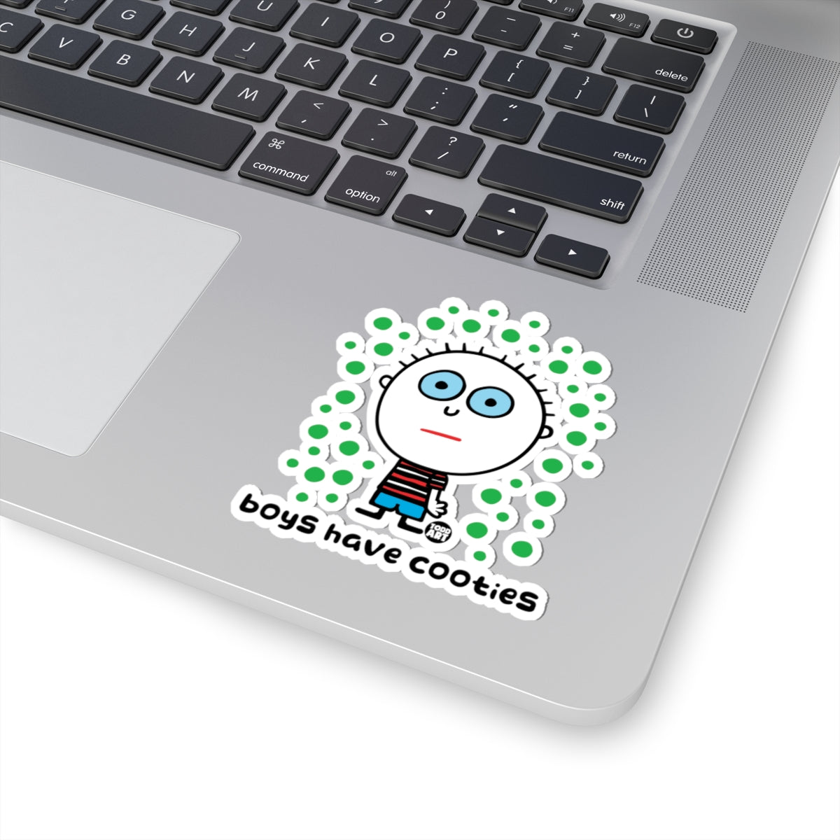 Green Alien Boy Loves Cookies Todd Art Sticker