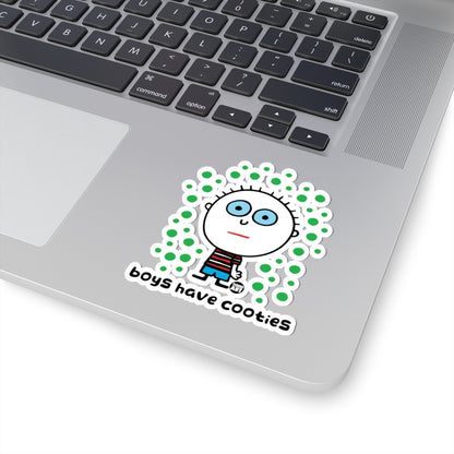 Green Alien Boy Loves Cookies Todd Art Sticker