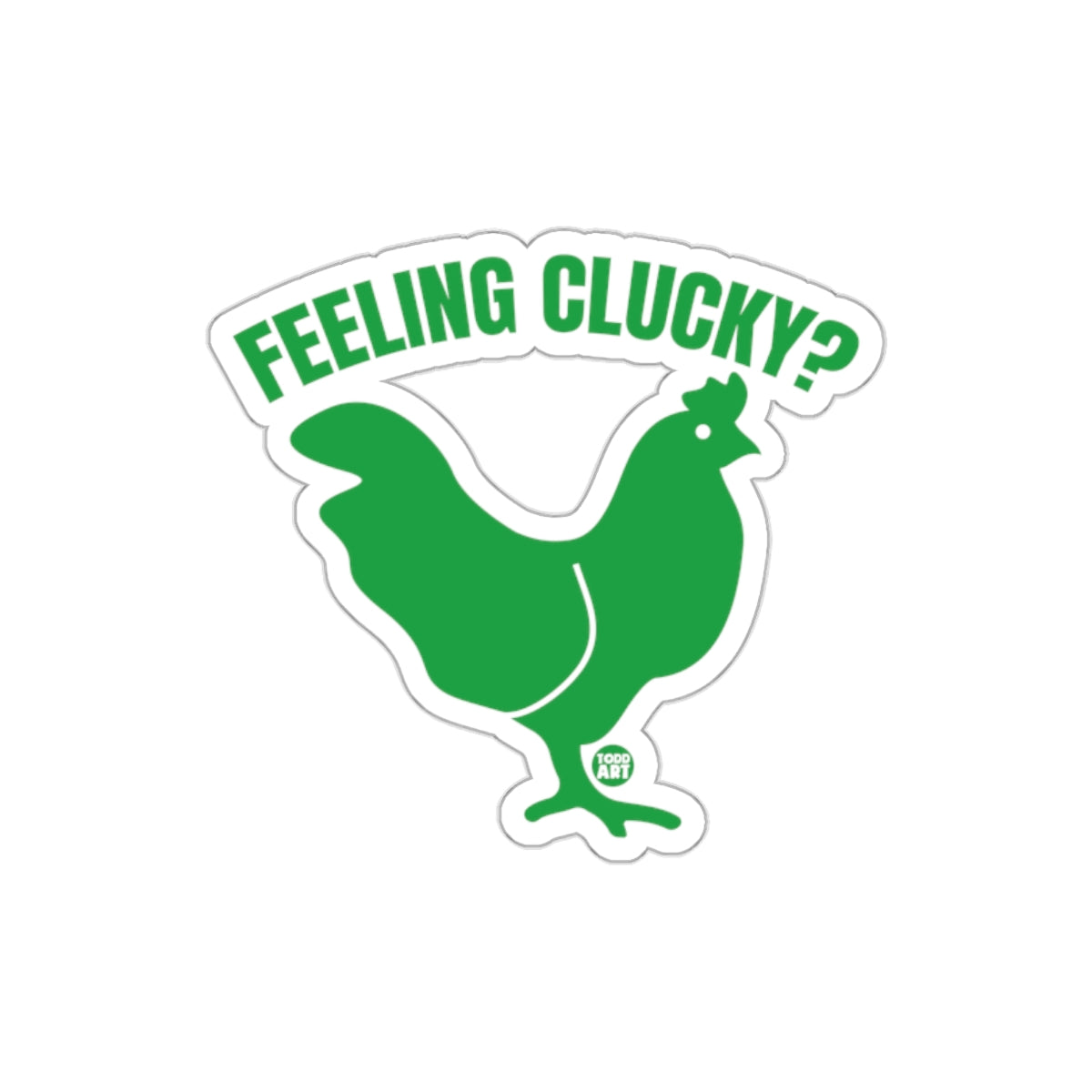 Feeling Clucky Green Rooster Sticker product