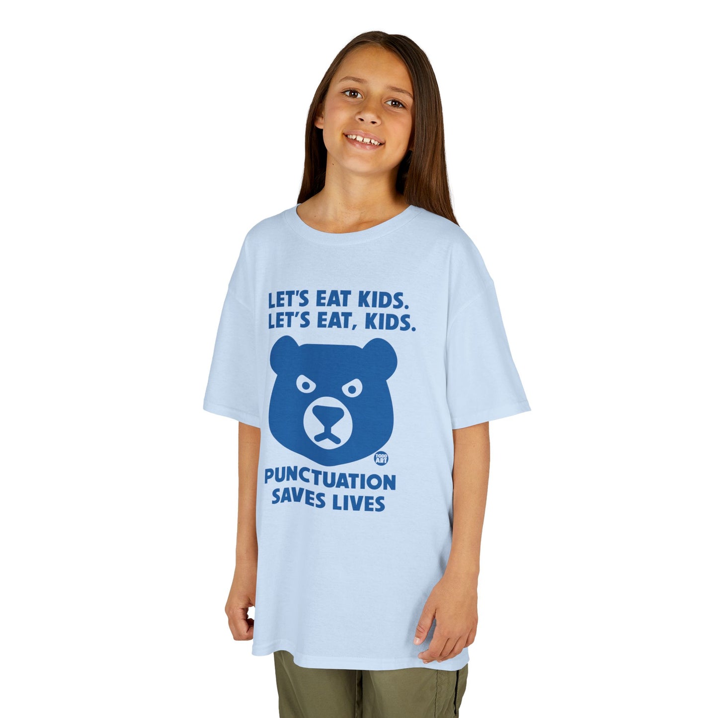 Let's Eat Kids Punctuation Saves Lives Tee Shirt