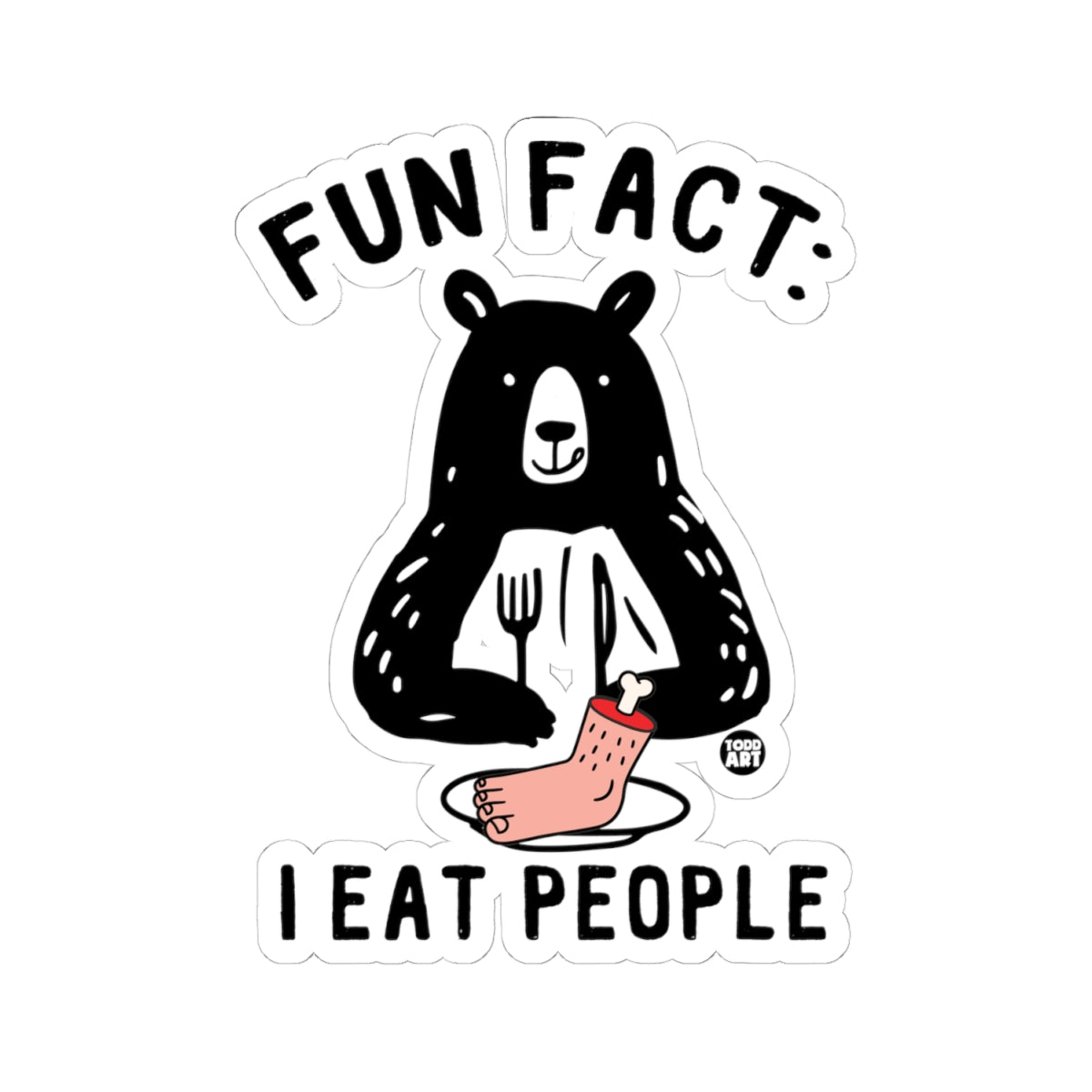 Cannibal BearTodd Art Sticker