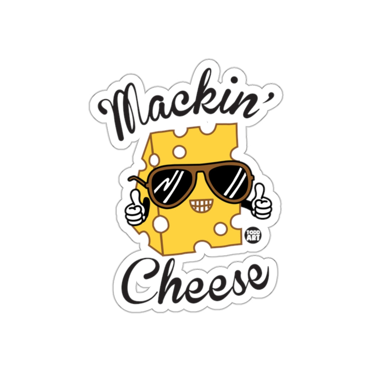 Mackin' Cheese Funny Sunglasses Sticker