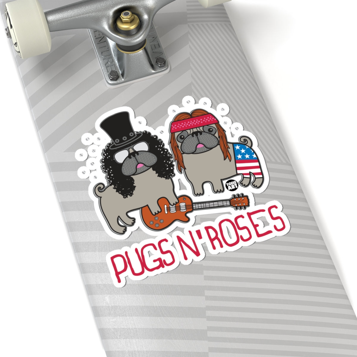 Pugs N' Roses Todd Art Sticker