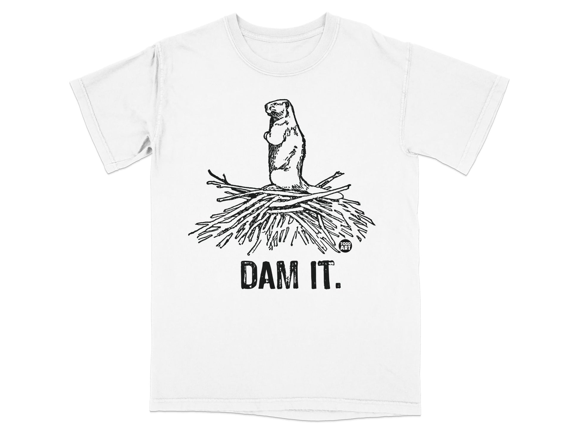 Dam It Beaver Illustration Humorous T-Shirt