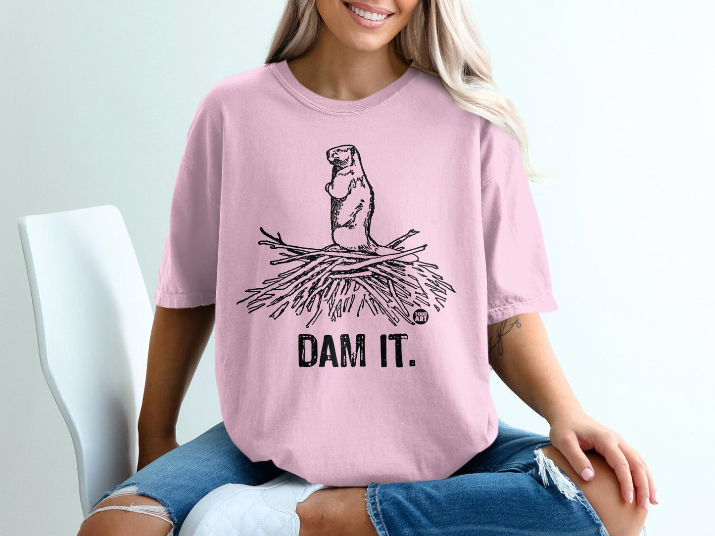 Funny Dam It Beaver Graphic Tee Perfect for Casual Wear
