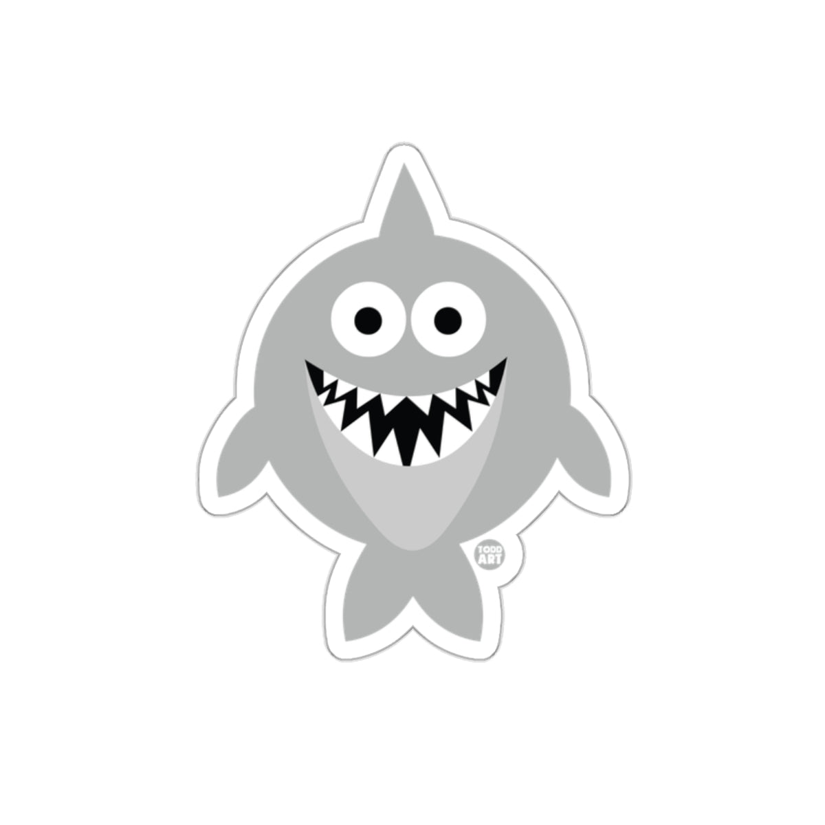 Smiling Shark Cartoon with Big Teeth Sticker Product