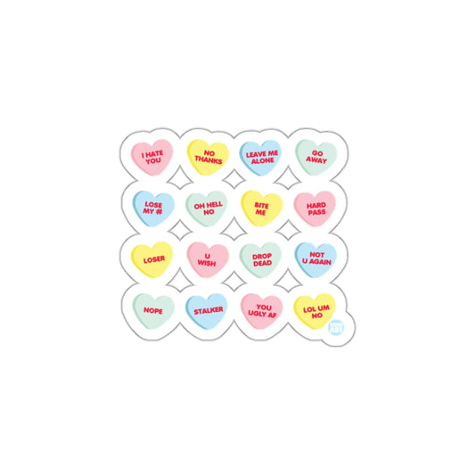Colorful Heart sticker with Sassy Phrases Collection