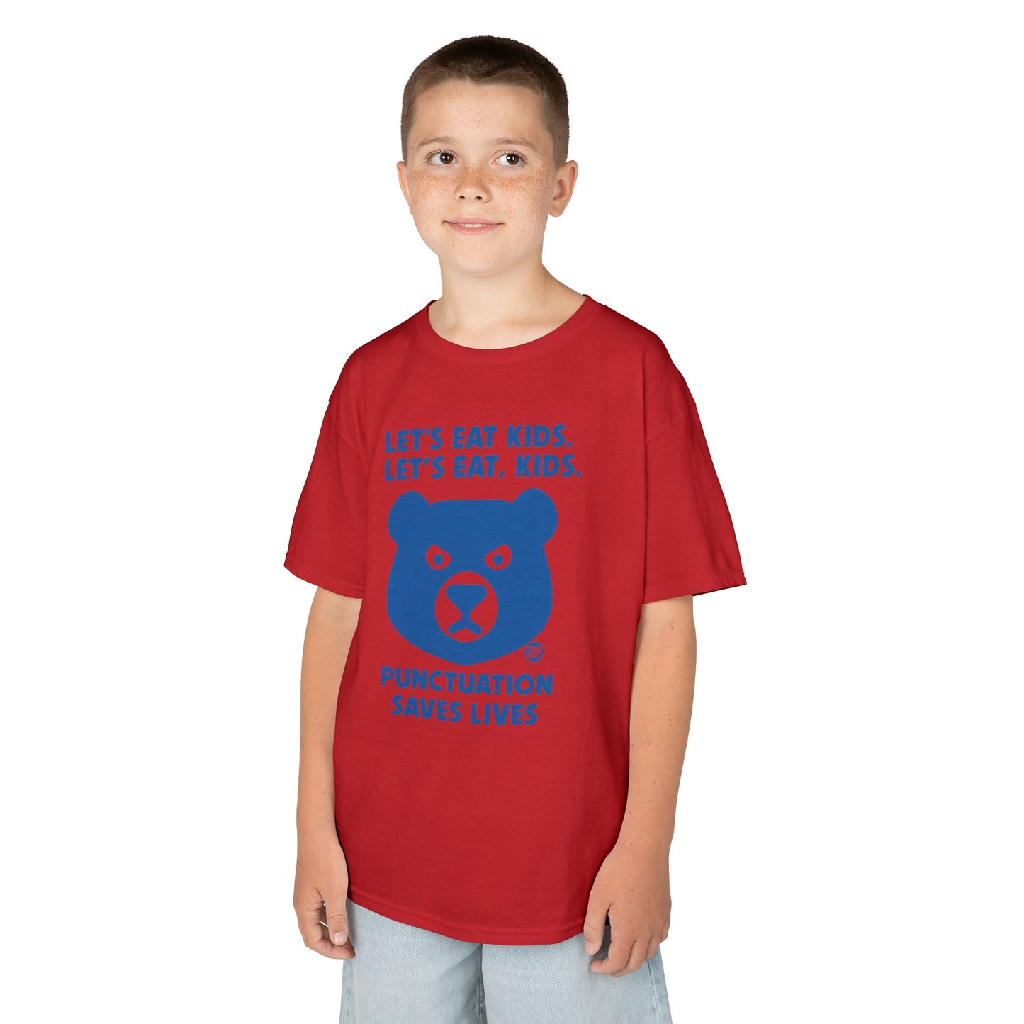 Let's Eat Kids Punctuation Saves Lives Tee Shirt