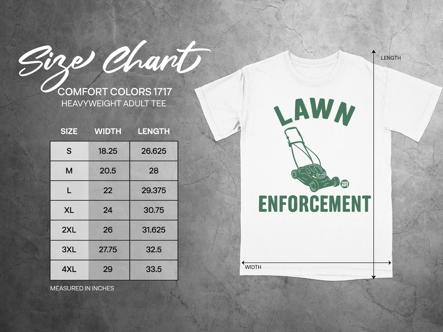 LAWN ENFORCEMENT COMFORT COLORS 1717 ADULT TEE product type