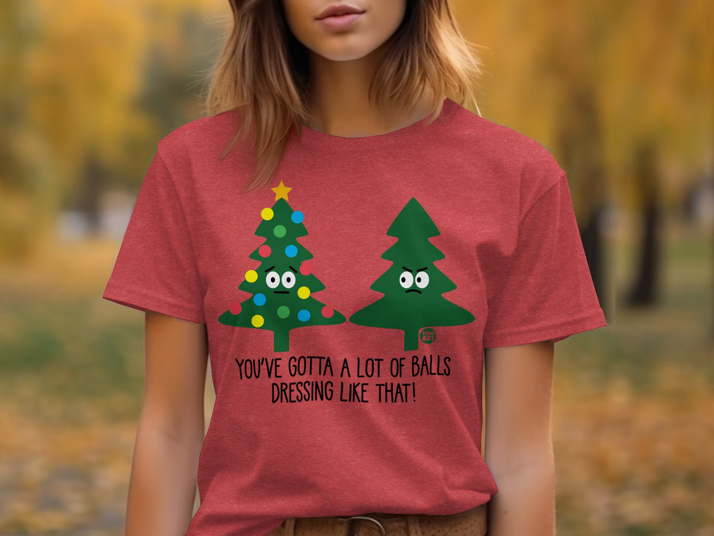 Humorous Christmas Tree Graphic T-shirt Holiday Apparel