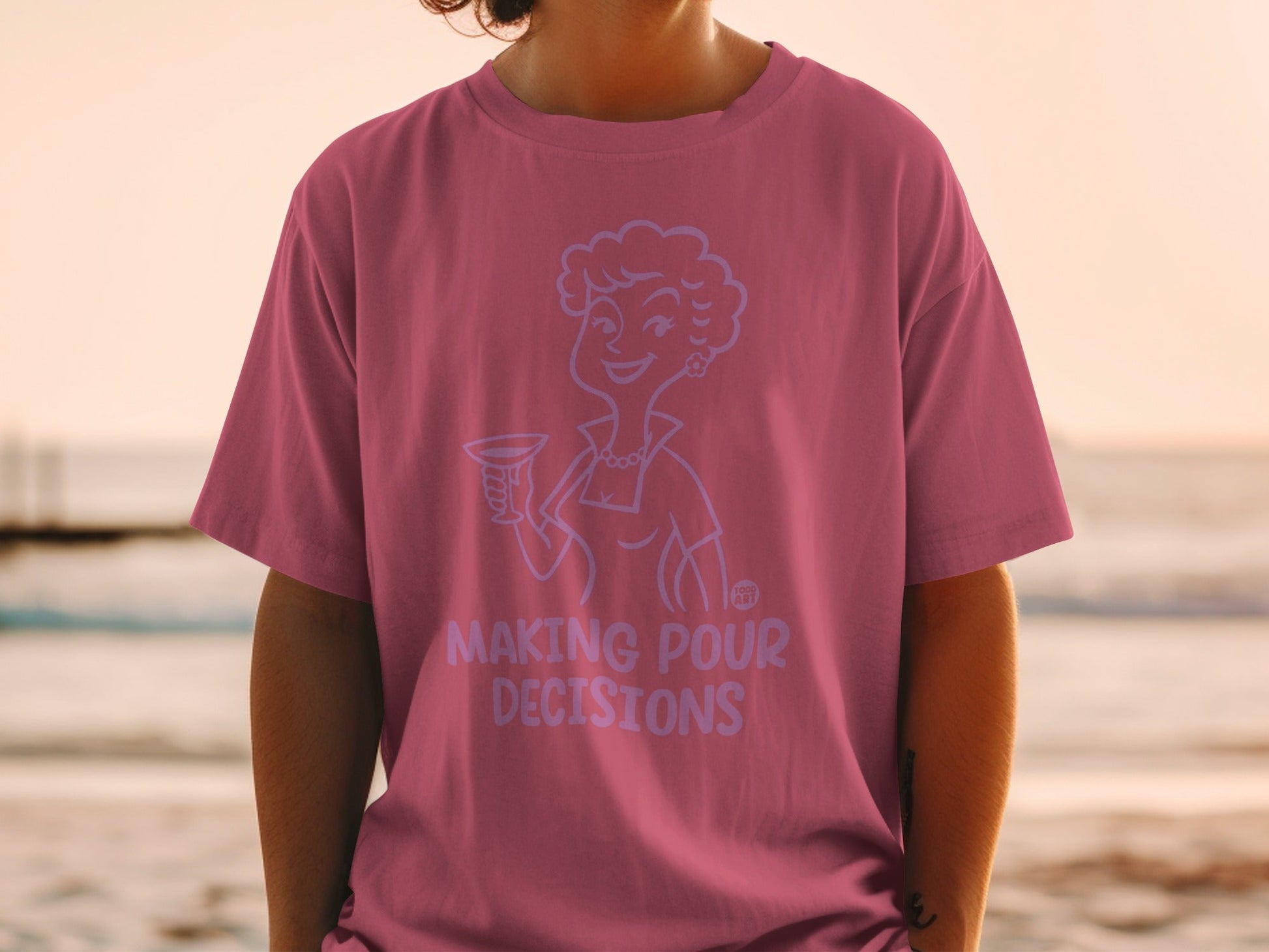 Making Pour Decisions Cartoon Design T-shirt