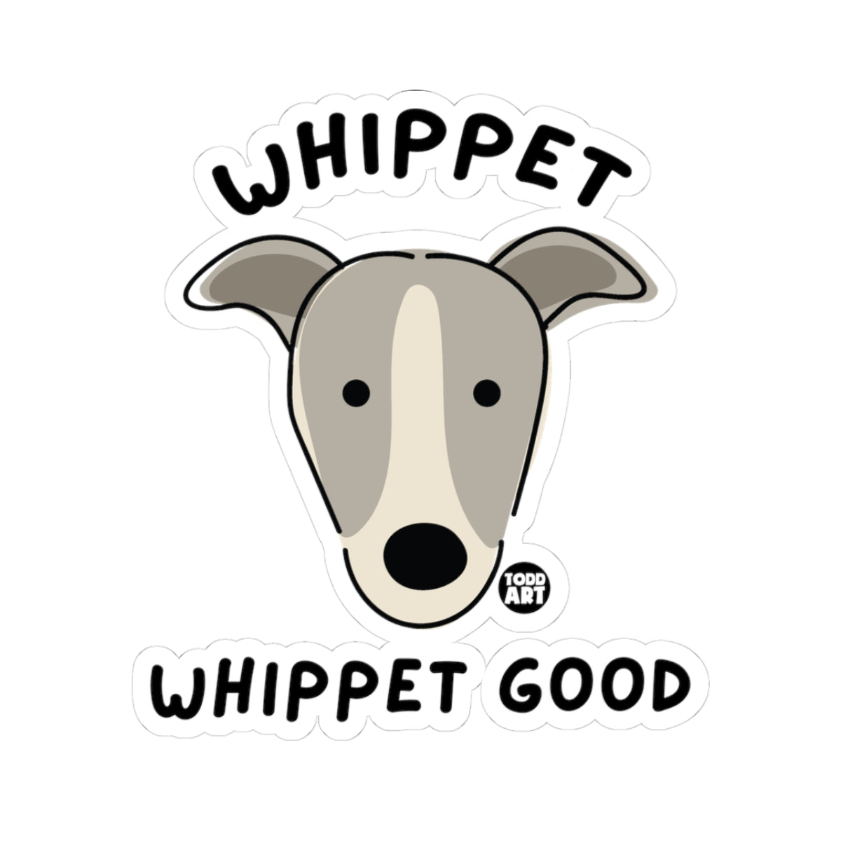 Whippet GoodTodd Art Sticker