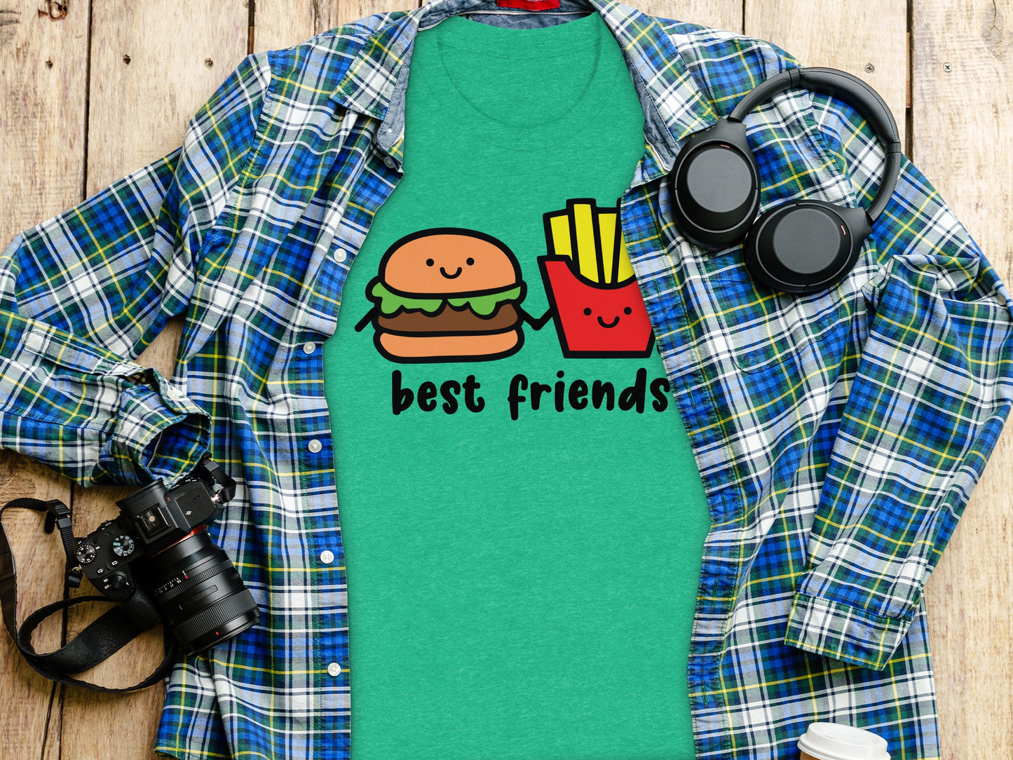 Cute Best Friends Burger and Fries Graphic Tee