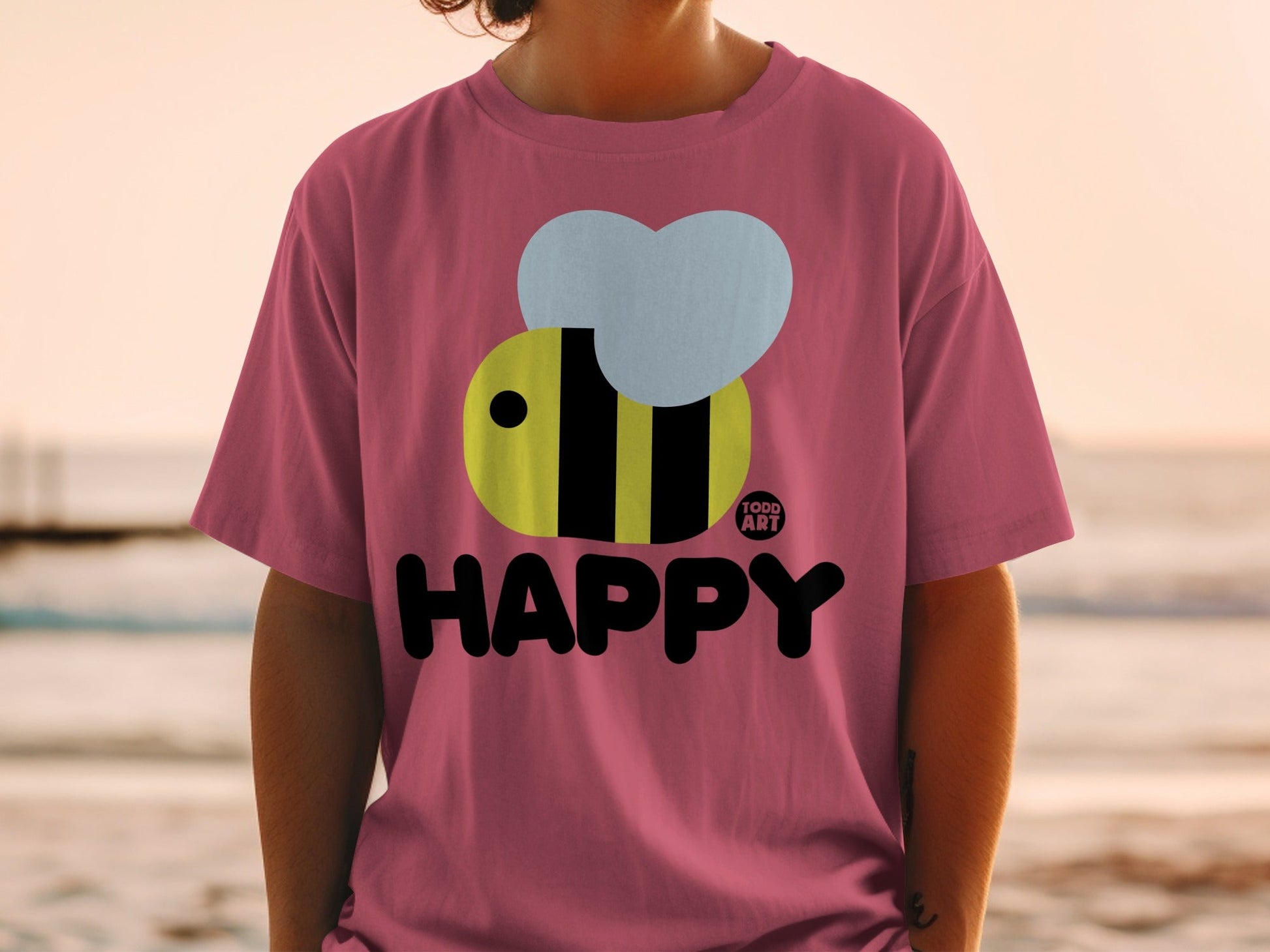 Happy Bee Design Todd Art Graphic T-Shirt