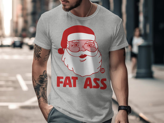 Santa Claus Fat Ass Graphic T-Shirt Fun Christmas