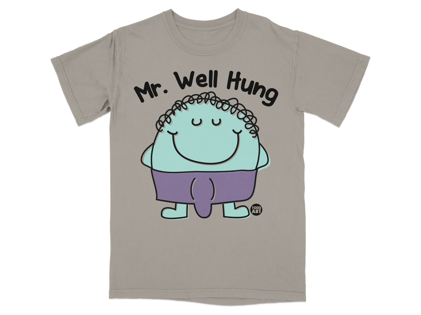 Mr. Well Hung T-shirt with Cartoon Design